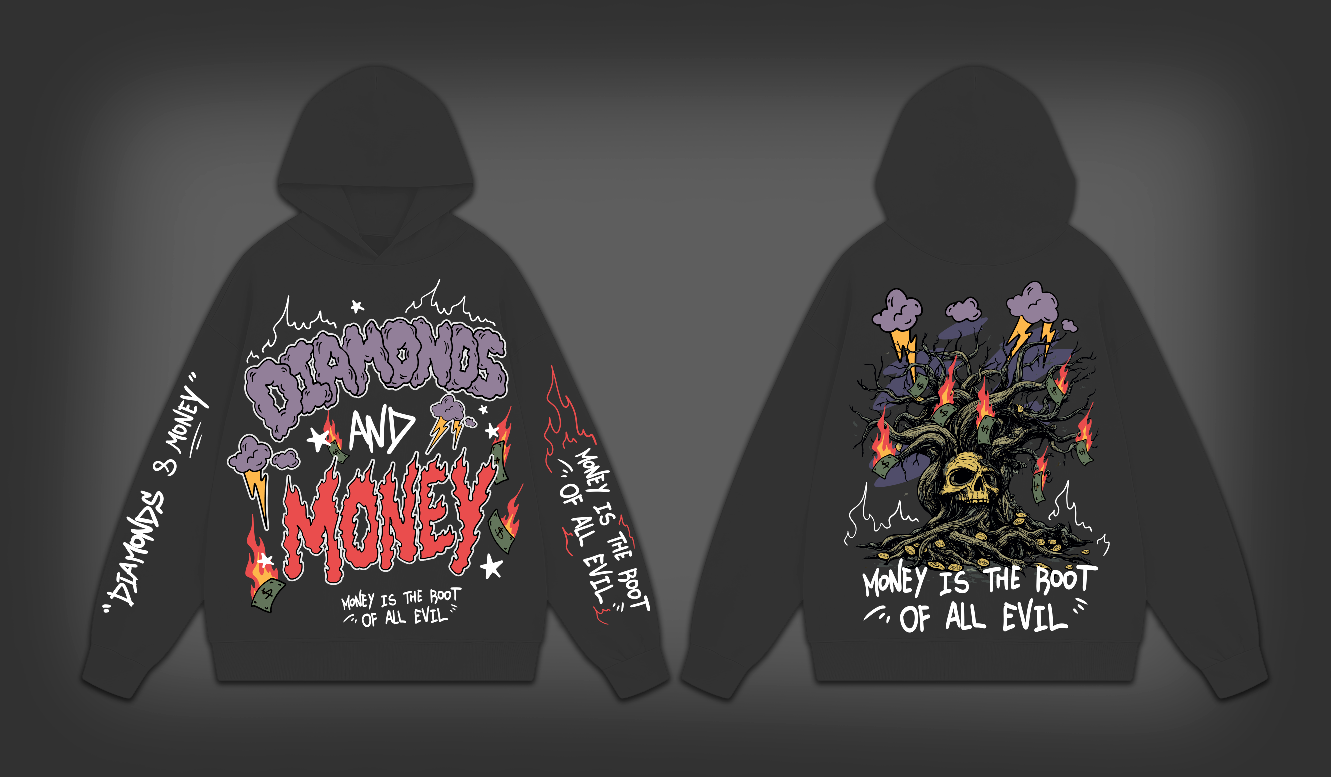 Diamonds Money Black Hoodie