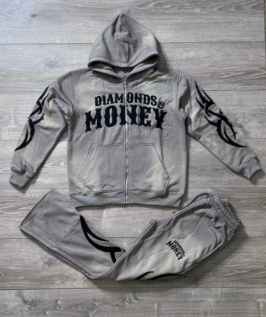 Gray Flare Sweatsuit Set